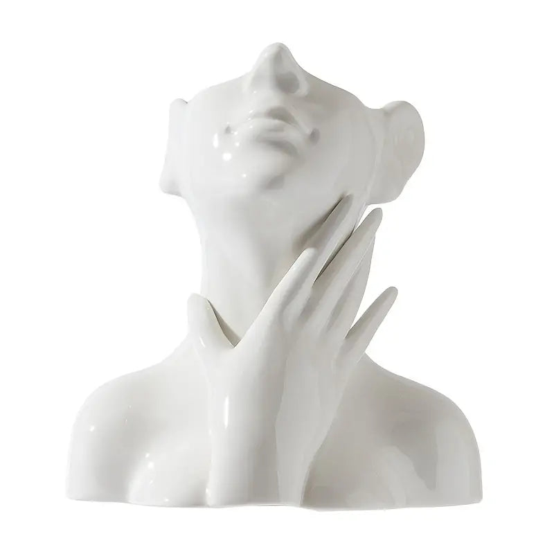 Character Art Ceramic Vase – Modern Sculptural Face Flower Pot for Artistic Home Décor