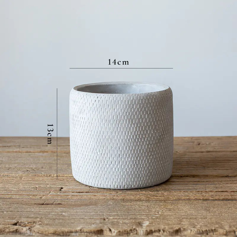 Cylindrical Cement Flower Pot – Minimalist Ceramic Planter for Modern & Rustic Home Décor