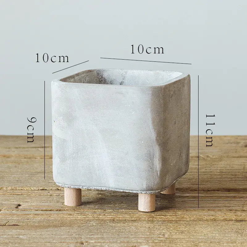 Creative Cement Flower Pot – Nordic Minimalist Square Planter for Modern Boho Home Décor