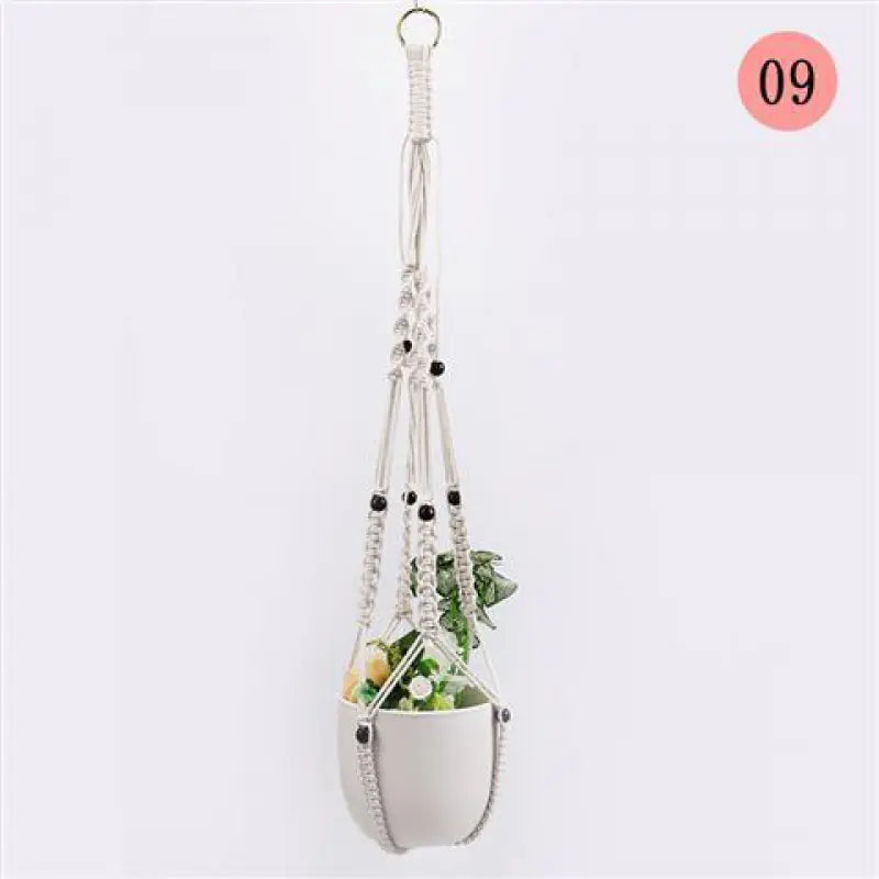 Handcrafted Cotton Rope Hanging Planter – Nordic Boho Macrame Plant Holder for Indoor & Outdoor Décor