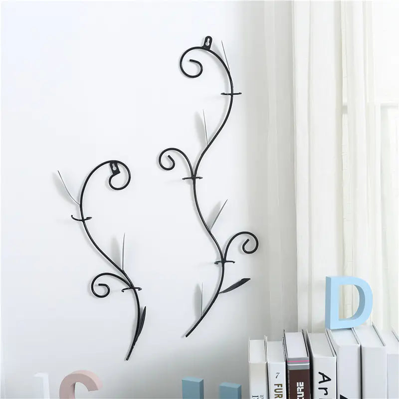 Iron Wall Hanging Plant Container – Modern Glass Wall Vase for Elegant Boho Home Décor