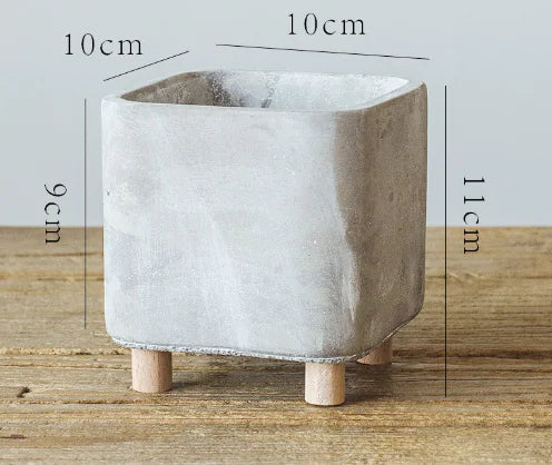Creative Cement Flower Pot – Nordic Minimalist Square Planter for Modern Boho Home Décor