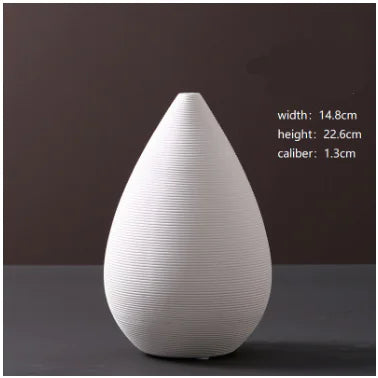 Minimalist White Ceramic Vase – Modern European Art Ornament for Elegant Home Décor