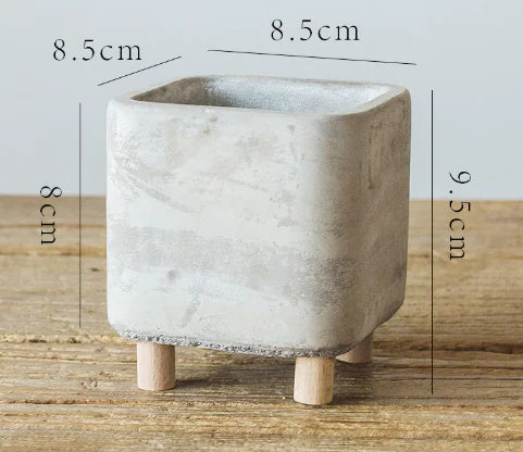 Creative Cement Flower Pot – Nordic Minimalist Square Planter for Modern Boho Home Décor