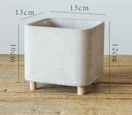 Creative Cement Flower Pot – Nordic Minimalist Square Planter for Modern Boho Home Décor