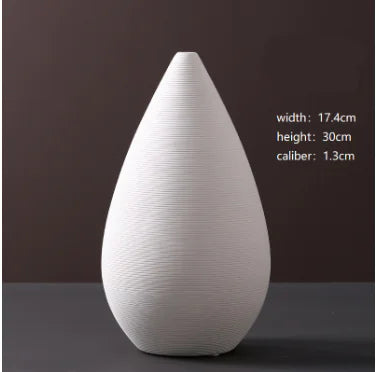 Minimalist White Ceramic Vase – Modern European Art Ornament for Elegant Home Décor
