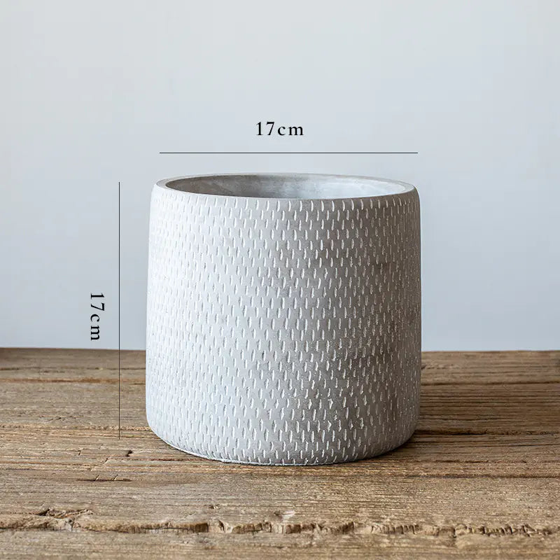 Cylindrical Cement Flower Pot – Minimalist Ceramic Planter for Modern & Rustic Home Décor