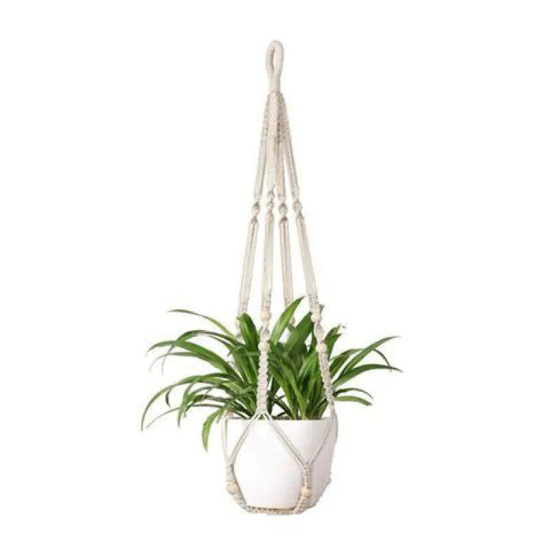 Handcrafted Cotton Rope Hanging Planter – Nordic Boho Macrame Plant Holder for Indoor & Outdoor Décor