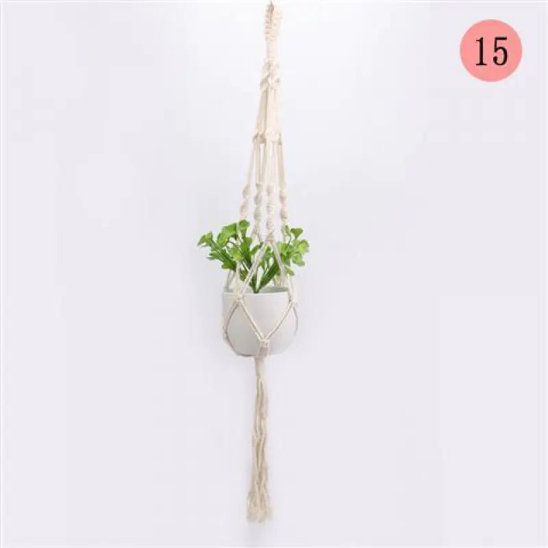 Handcrafted Cotton Rope Hanging Planter – Nordic Boho Macrame Plant Holder for Indoor & Outdoor Décor