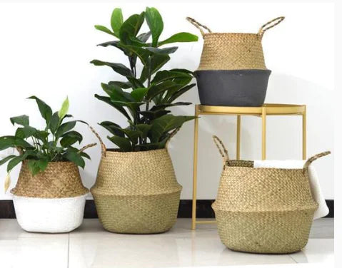 Handcrafted Woven Flower Pots – Natural Boho Baskets for Elegant Home Décor & Storage
