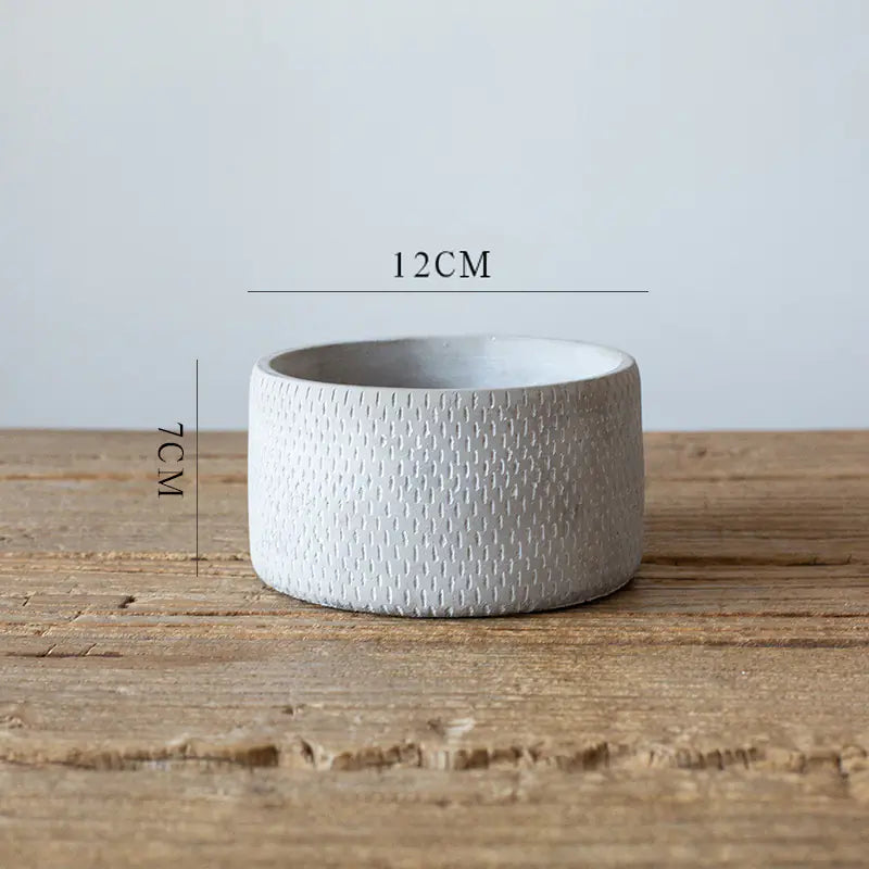 Cylindrical Cement Flower Pot – Minimalist Ceramic Planter for Modern & Rustic Home Décor