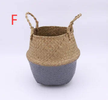Handwoven Seagrass Basket – Boho Basket Planter & Storage Décor for Modern Natural Homes