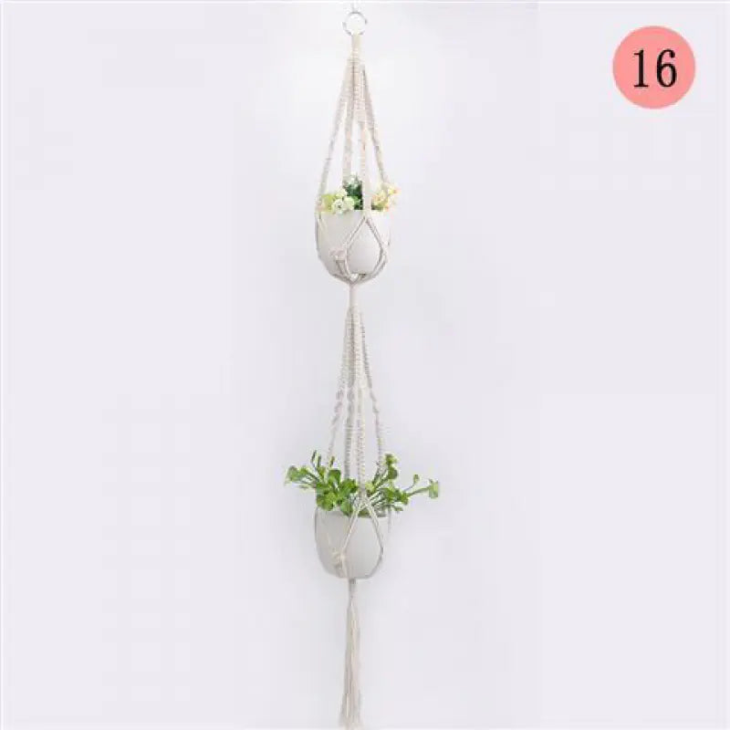 Handcrafted Cotton Rope Hanging Planter – Nordic Boho Macrame Plant Holder for Indoor & Outdoor Décor