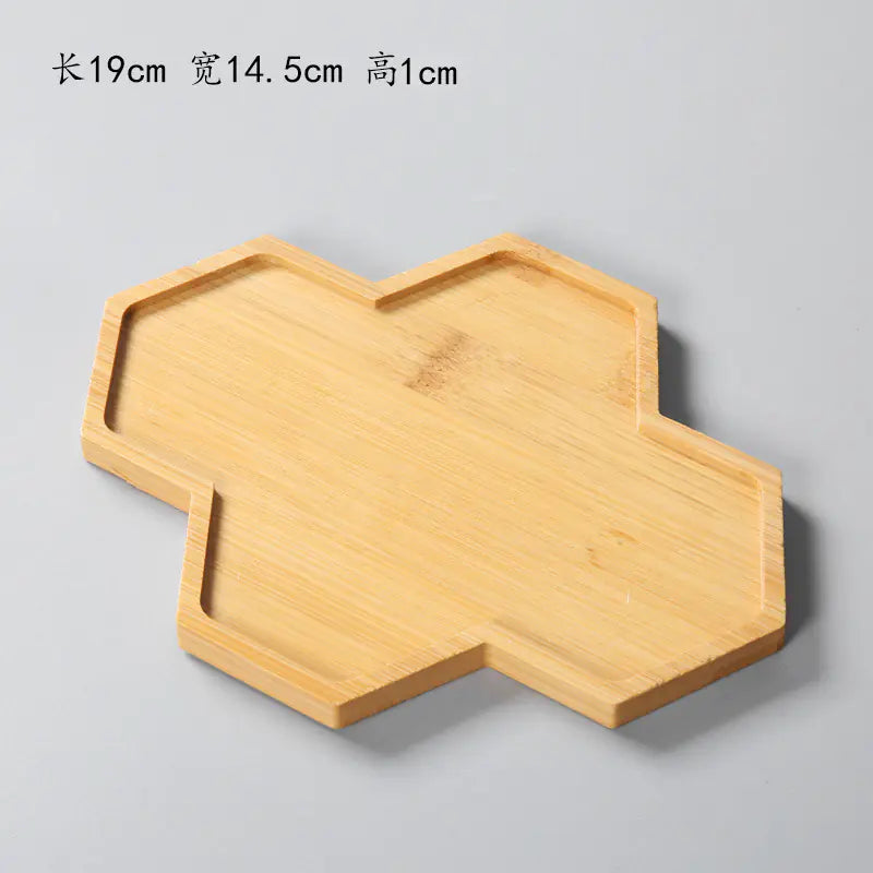 Succulent Bamboo Trays – Modern Minimalist Planter Set for Boho Home Décor