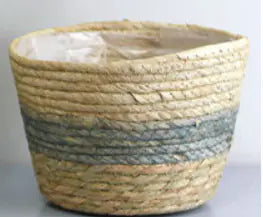 Handwoven Grass Plant Pot – Eco-Friendly Boho Basket Planter for Indoor & Outdoor Décor