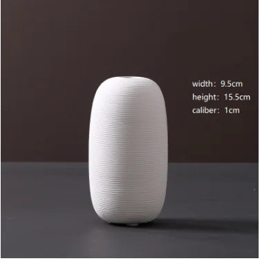 Minimalist White Ceramic Vase – Modern European Art Ornament for Elegant Home Décor