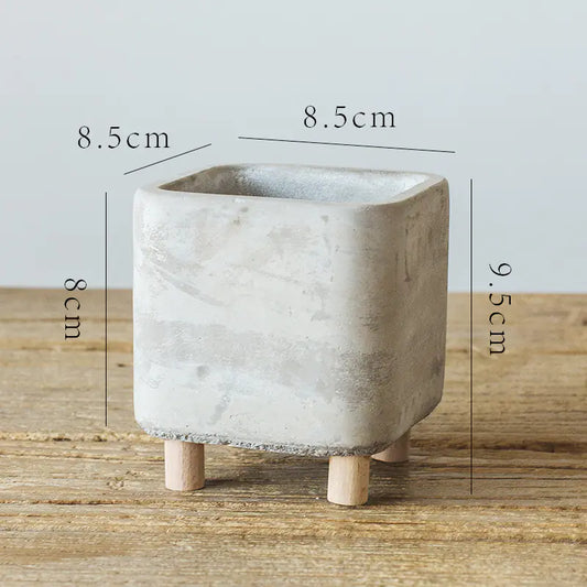 Creative Cement Flower Pot – Nordic Minimalist Square Planter for Modern Boho Home Décor