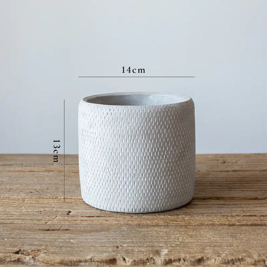 Cylindrical Cement Flower Pot – Minimalist Ceramic Planter for Modern & Rustic Home Décor