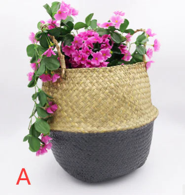 Handwoven Seagrass Basket – Boho Basket Planter & Storage Décor for Modern Natural Homes
